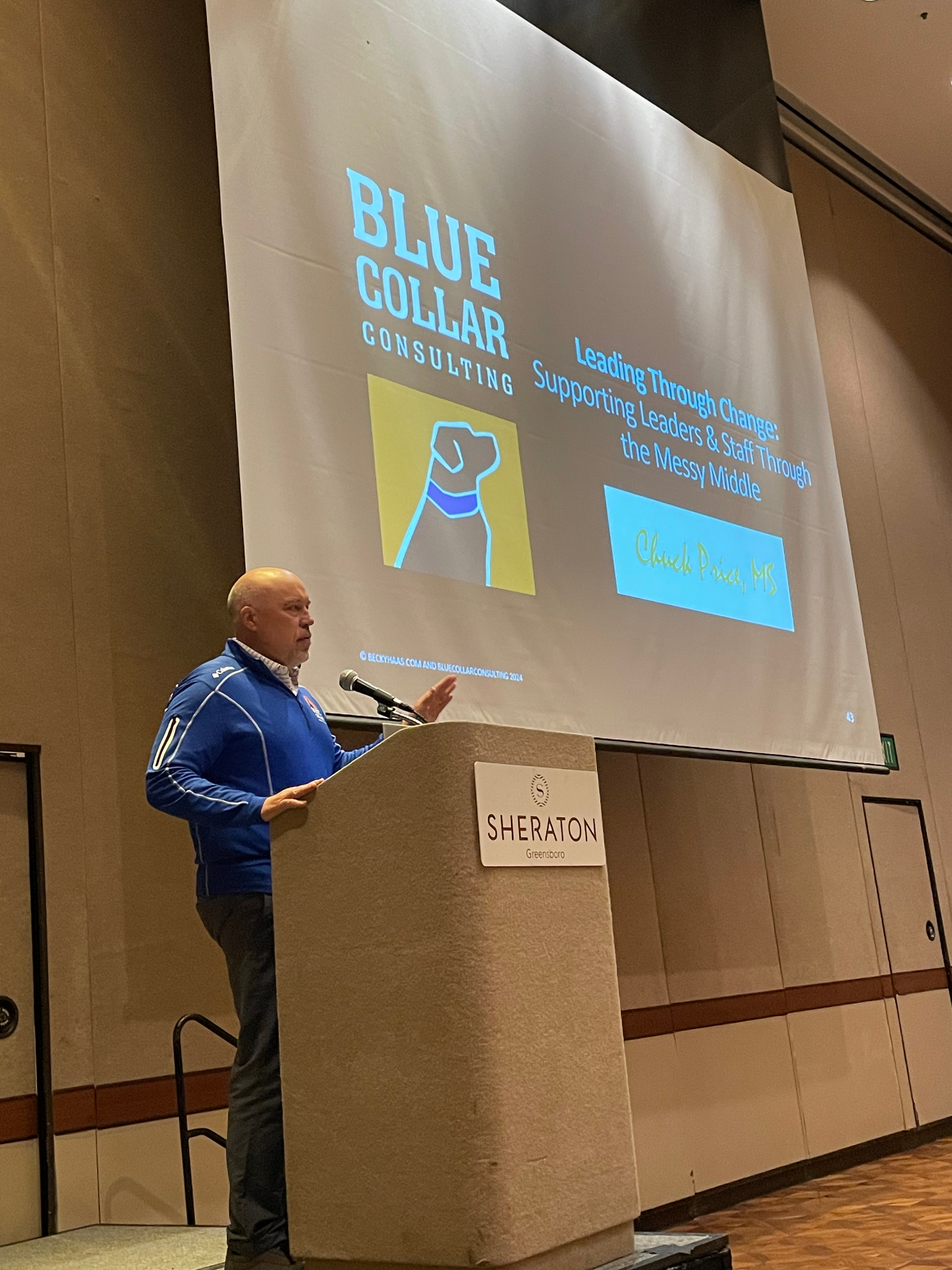 Chuck Price of Blue Collar Consulting speaking at a leadership session