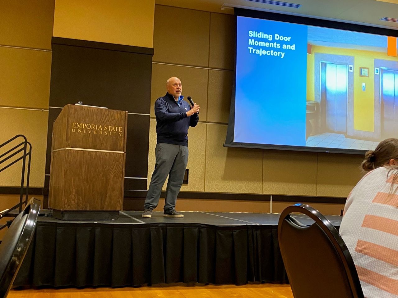 Chuck Price presenting at a leadership conference